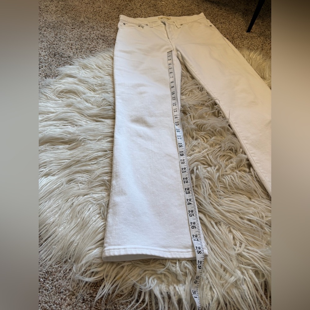 Madewell White Cali Demi Boot Jeans Size 29T EUC - Picture 7 of 9